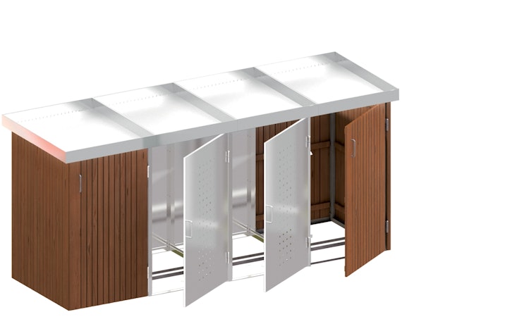 TraumGarten BINTO Hartholz/ Edelstahl 4-er Box mit Pflanzschale Komplettset