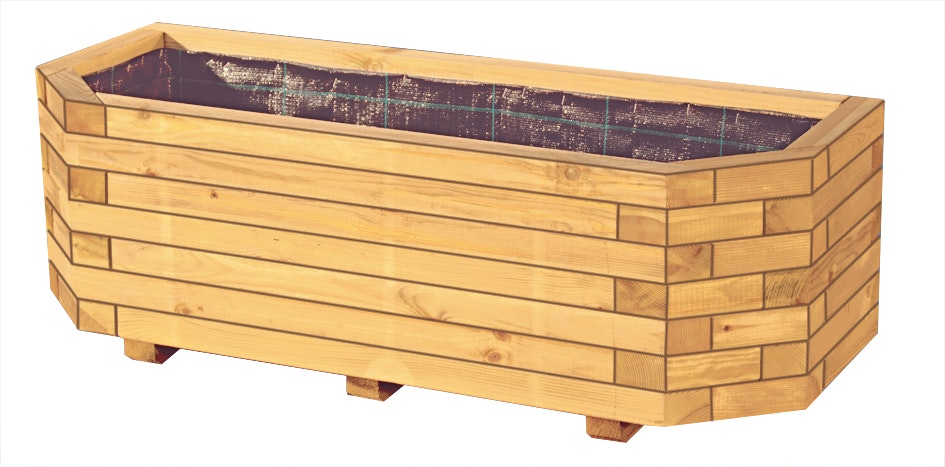 T&J FALKO Pflanzkasten B 100 x T 40 x H 35 cm 6-eck inkl. Folieneinsatz