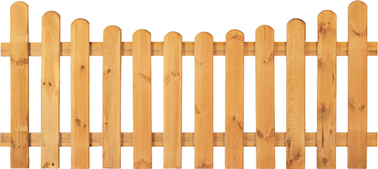 T&J HEIKO-Gartenzaun Unterbogen grün 180 x 80/65 cm Latten 20/90 mm, glatt; Riegel 28/70 mm