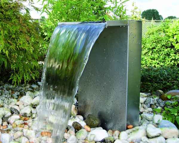 ‼️ V2A Wasserfall Granit 15x40x100cm good Pumpe,LED,Gitter,Behälter‼️