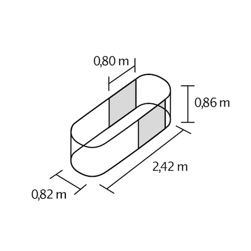 Vitavia Erweiterung "Stretched" 80 cm für Hochbeet Terra Basic Höhe 86 cm