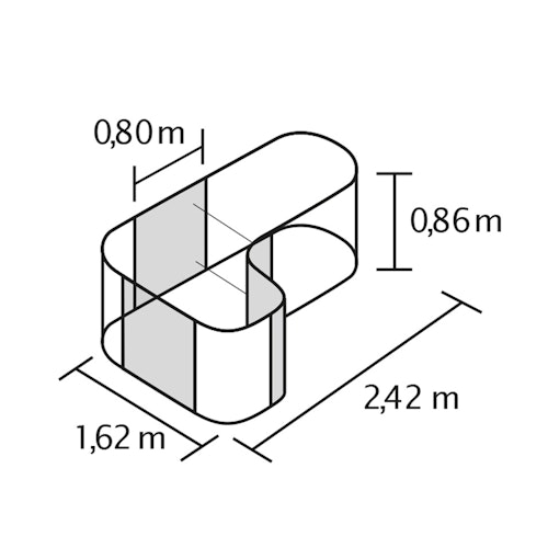 Vitavia Erweiterung "Curve" für Hochbeet Terra Basic Höhe 86 cm