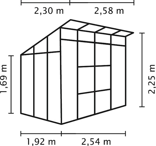 Vitavia Gewächshaus Freya 5900 inkl. 1 Seitenfenster - 5,9 m² Bild