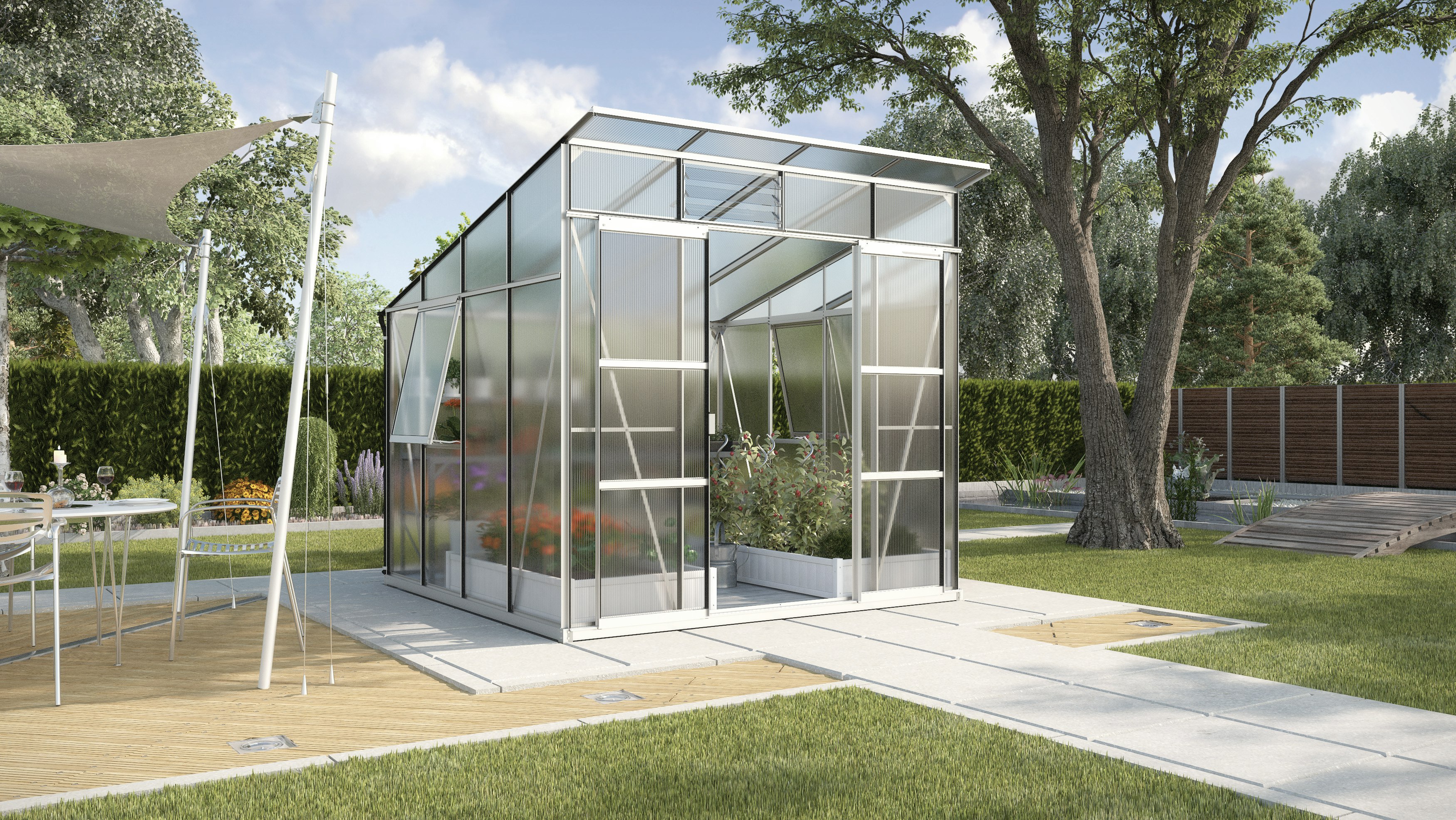 Vitavia Gewächshaus Freya 7600 inkl. 2 Seitenfenster - 7,6 m²