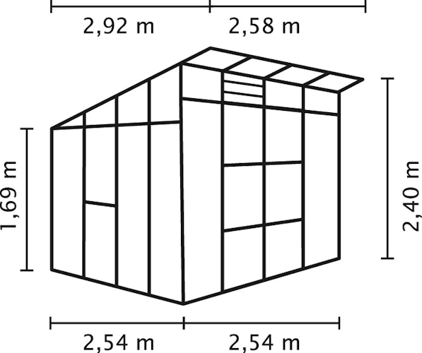 Vitavia Gewächshaus Freya 7600 inkl. 2 Seitenfenster - 7,6 m²