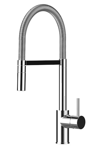 NIEDERDRUCK Wasserhahn Küchenarmatur, SAM, mit 360° schwenkbarem Auslauf, abnehmbare 2 strahl Handbrause, Verchromt