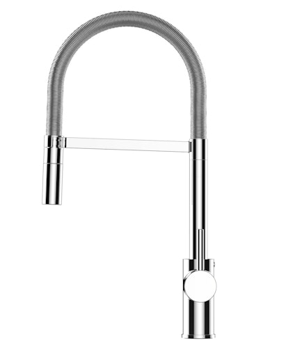 NIEDERDRUCK Wasserhahn Küchenarmatur, SAM, mit 360° schwenkbarem Auslauf, abnehmbare 2 strahl Handbrause, Verchromt