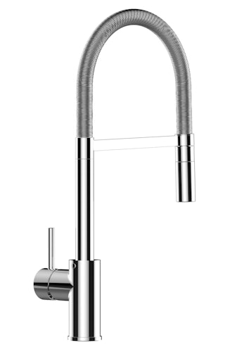 NIEDERDRUCK Wasserhahn Küchenarmatur, SAM, mit 360° schwenkbarem Auslauf, abnehmbare 2 strahl Handbrause, Verchromt