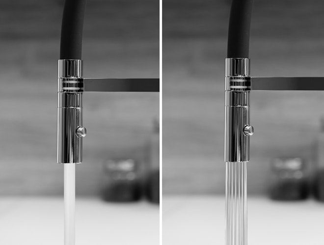 Wasserhahn Küchenarmatur, QU, mit 360° schwenkbarem Auslauf, abnehmbare 2 strahl Handbrause, Verchromt