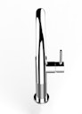 Minimalistischer Wasserhahn Küchenarmatur, TECNO, mit 360° schwenkbarem U-Auslauf, Verchromt