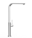 Minimalistischer Wasserhahn Küchenarmatur, TECNO, mit 360° schwenkbarem flachem Auslauf, Verchromt