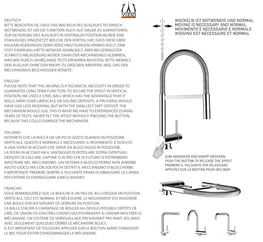 NIEDERDRUCK Wasserhahn Vorfenster Küchenarmatur, Umklappbar 6 CM, mit 360° schwenkbarem U-Auslauf, Verchromt