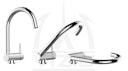 NIEDERDRUCK Wasserhahn Vorfenster Küchenarmatur, Umklappbar 6 CM, mit 360° schwenkbarem U-Auslauf, Verchromt