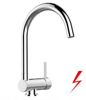 NIEDERDRUCK Wasserhahn Vorfenster Küchenarmatur, Umklappbar 6 CM, mit 360° schwenkbarem U-Auslauf, Verchromt