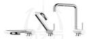 NIEDERDRUCK Wasserhahn Vorfenster Küchenarmatur, Umklappbar 6 CM, mit 360° schwenkbarem N-Auslauf, Verchromt