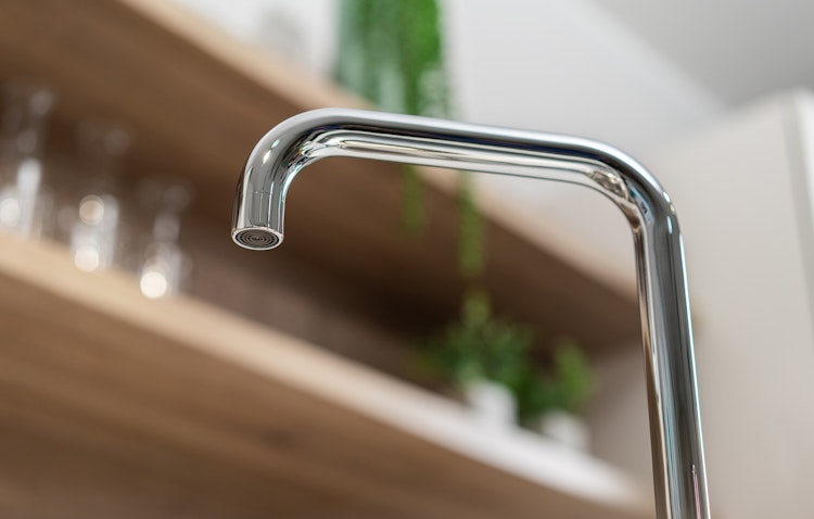 NIEDERDRUCK Wasserhahn Vorfenster Küchenarmatur, Umklappbar 6 CM, mit 360° schwenkbarem N-Auslauf, Verchromt