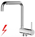 NIEDERDRUCK Wasserhahn Vorfenster Küchenarmatur, Umklappbar 6 CM, mit 360° schwenkbarem N-Auslauf, Verchromt