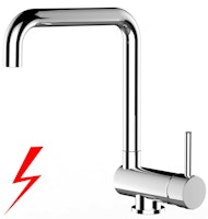 NIEDERDRUCK Wasserhahn Vorfenster Küchenarmatur, Umklappbar 6 CM, mit 360° schwenkbarem N-Auslauf, Verchromt