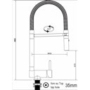 Wasserhahn Vorfenster Küchenarmatur, Umklappbar 6 CM, mit 360° schwenkbarem Auslauf, abnehmbare 2 strahl Handbrause, Verchromt