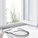 Wasserhahn Vorfenster Küchenarmatur, Umklappbar 6 CM, mit 360° schwenkbarem Auslauf, abnehmbare 2 strahl Handbrause, Verchromt