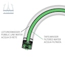 5 Wege Wasserhahn Küchenarmatur, Edelstahl Massiv mit 360° schwenkbarem U-Auslauf, Gebürstet