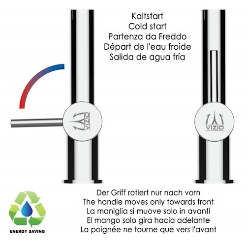 Wasserhahn Vorfenster Küchenarmatur, Umklappbar 6 CM, mit 360° schwenkbarem L- Auslauf, Verchromt / Taubengrau