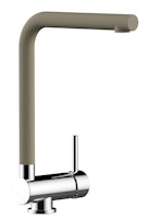 Wasserhahn Vorfenster Küchenarmatur, Umklappbar 6 CM, mit 360° schwenkbarem L- Auslauf, Verchromt / Taubengrau