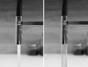 Minimalistischer Wasserhahn Küchenarmatur, TECNO, mit 360° schwenkbarem Auslauf, abnehmbare 2 strahl Handbrause, Verchromt / Gelb