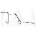 Wasserhahn Vorfenster Küchenarmatur, Umklappbar 6 CM, LINKER HEBEL, mit 360° schwenkbarem L-Auslauf, Verchromt / Sand Beige