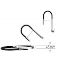 Wasserhahn Vorfenster Küchenarmatur, Umklappbar 4,5 CM, mit 360° schwenkbarem Auslauf, abnehmbare 2 strahl Handbrause, Schwarz Matt / Schwarz