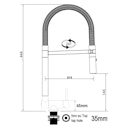 Wasserhahn Vorfenster Küchenarmatur, Umklappbar 4,5 CM, mit 360° schwenkbarem Auslauf, abnehmbare 2 strahl Handbrause, Schwarz Matt / Schwarz