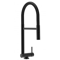 Wasserhahn Vorfenster Küchenarmatur, Umklappbar 4,5 CM, mit 360° schwenkbarem Auslauf, abnehmbare 2 strahl Handbrause, Schwarz Matt / Schwarz