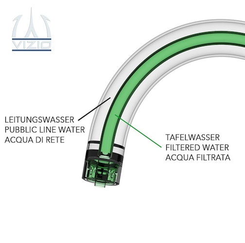 3 Wege Wasserhahn Küchenarmatur, Edelstahl Massiv mit 360° schwenkbarem N-Auslauf, Gebürstet