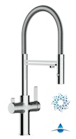4 Wege Wasserhahn Küchenarmatur, FC, mit 360° schwenkbarem Auslauf, abnehmbare 2 strahl Handbrause, Verchromt