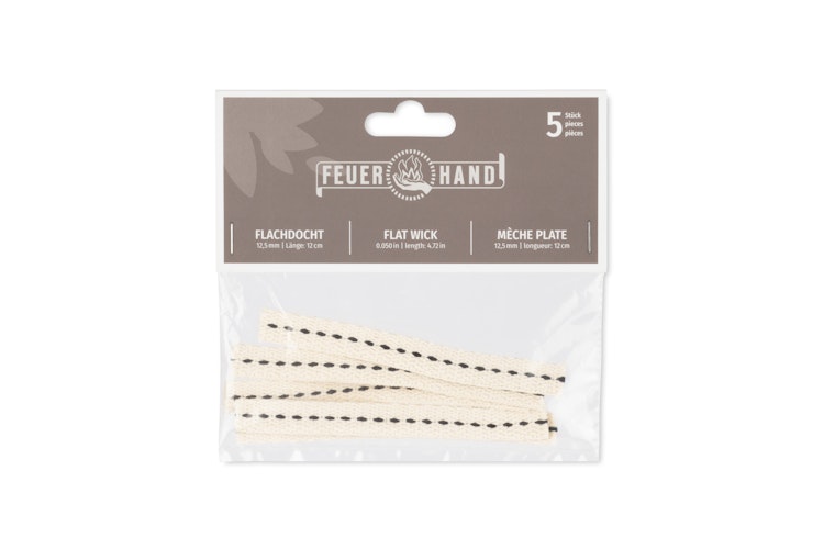 Feuerhand Flachdocht 12,5 mm x 12 cm (5 Stk)