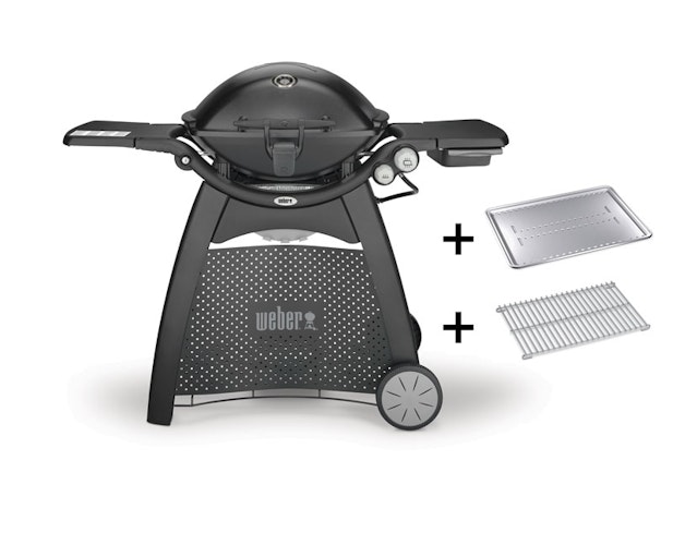 Weber Gasgrill Q 3200 mit Rollwagen - Black inklusive Hitzeschild und Bratenrost Bild