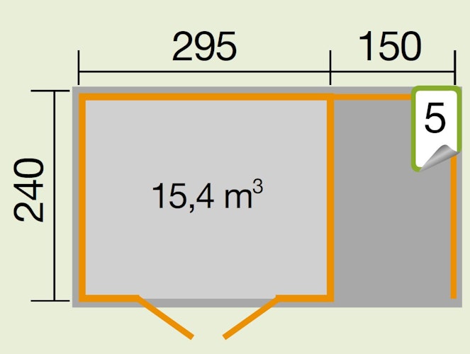 Weka Gartenhaus 179 A inkl. 150 cm Anbau - 28 mm Bild