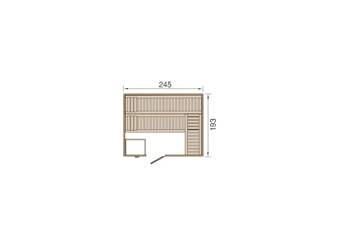 Weka Premium Massivholz-Elementsauna Kemi 5 mit Glastür - 45 mm