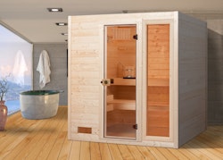 Weka Sauna 537 / Valida Gr. 3 mit Glastür+Fenster - Massivholzsauna 38 mm inkl. gratis Sauna-Set im Wert von 240,40 € (10-teilig)