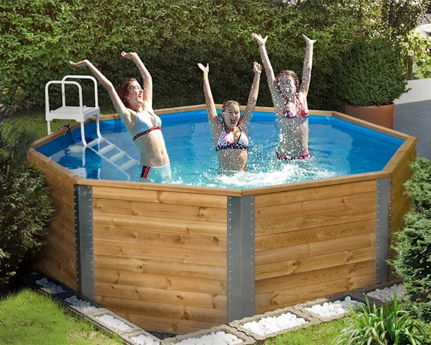 Weka 45 mm Massivholzpool 593 - 45 mm - 310 x 310 cm inkl. gratis Pool-Pflegeset