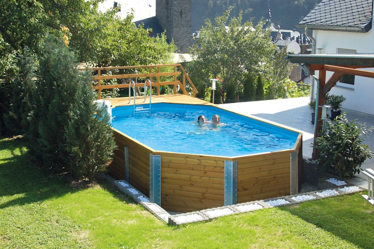 Weka Massivholzpool 594 "Alles dabei" - 45 mm - 714 x 376 cm inkl. gratis Pool-Pflegeset