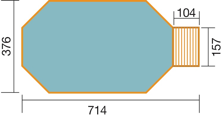 Weka Massivholzpool 594 "Alles dabei" - 45 mm - 714 x 376 cm inkl. gratis Pool-Pflegeset