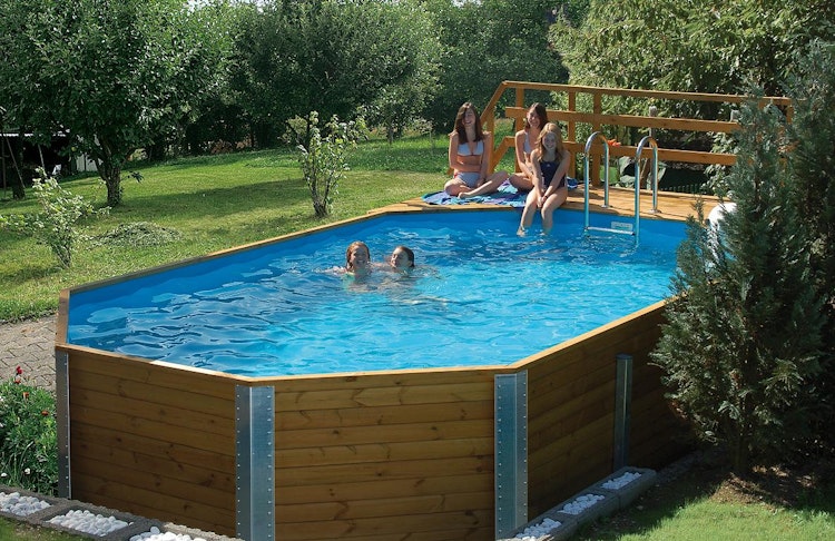 Weka 45 mm Swimmingpool 594 A Sparset - 376 x 850 cm inkl. gratis Pool-Pflegeset