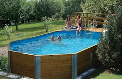 Weka 45 mm Swimmingpool 594 A Sparset - 376 x 850 cm inkl. gratis Pool-Pflegeset