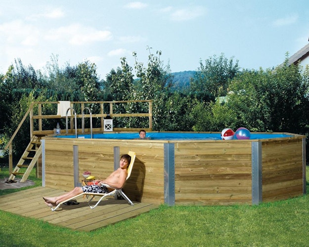 Weka 45 mm Swimmingpool 594 A Sparset - 376 x 850 cm inkl. gratis Pool-Pflegeset