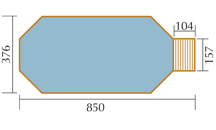 Weka 45 mm Swimmingpool 594 A Sparset - 376 x 850 cm inkl. gratis Pool-Pflegeset