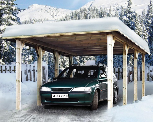 Weka Carport 609 mit Massivholzdach inkl. gratis H-Pfostenanker im Wert von 239,99 €