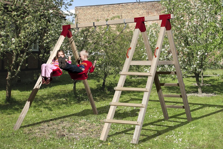 Weka Tabaluga Kinderspielgerät Abenteuer-Doppelschaukel 816 A mit Podest Bild