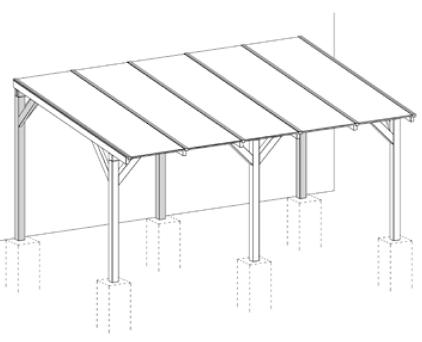 Weka Umrüst-Bausatz freistehend für Terrassenüberdachung 672 (Gr. 3 & 4)