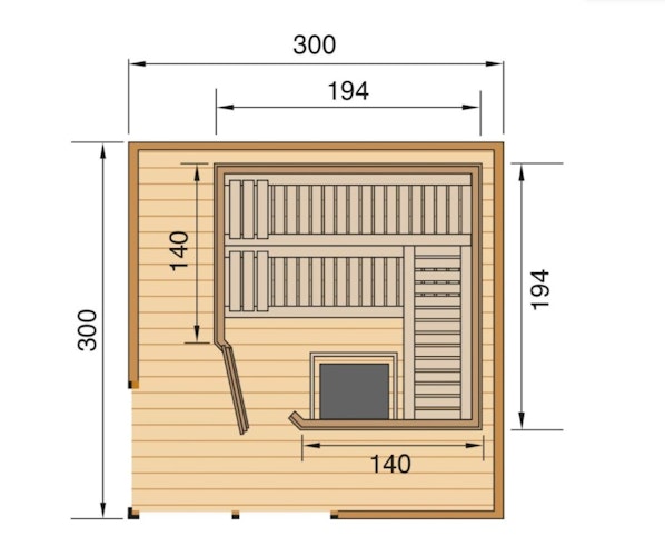 Weka Design-Saunahaus 412 inkl. Elementsauna 44/68 mm inkl. gratis Sauna-Set im Wert von 240,40 € (10-teilig)